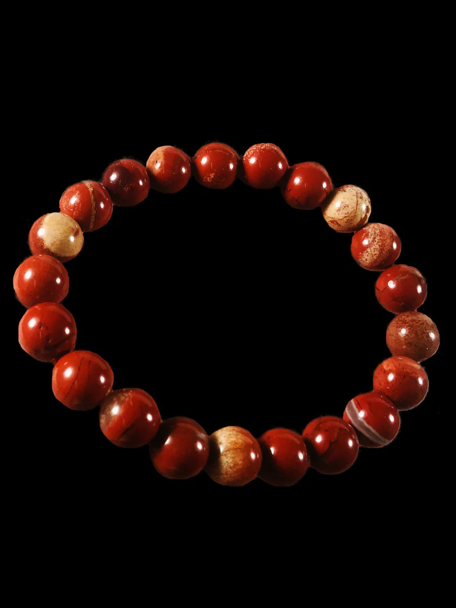8mm Red Jasper Stretch Bracelet.