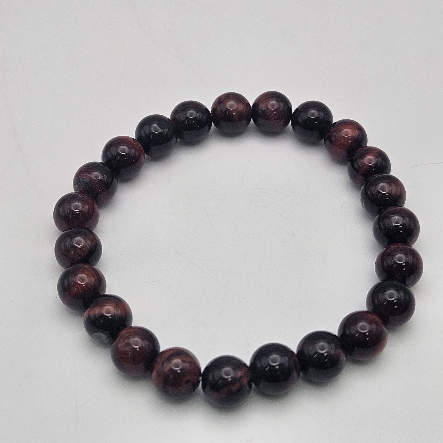 8mm Red Tiger Eye Stretch Bracelet.