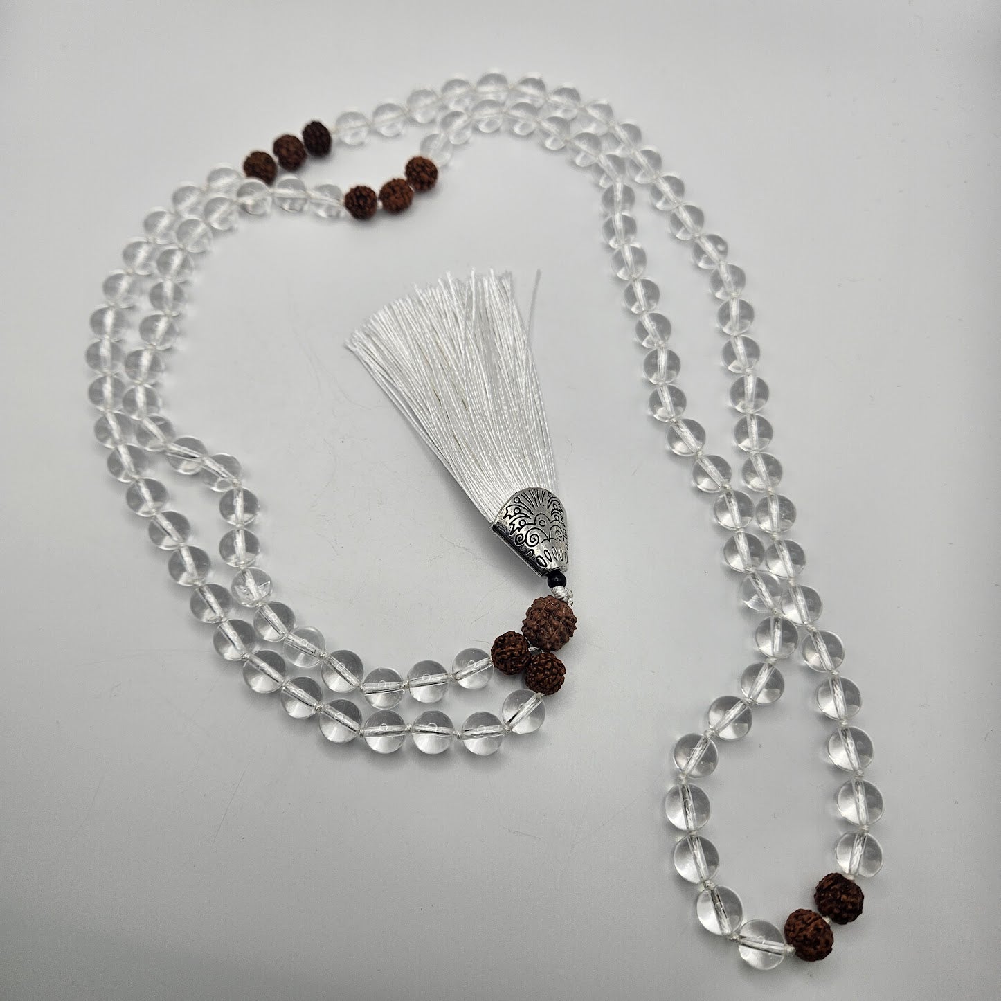 8mm Mala Clear Quartz.