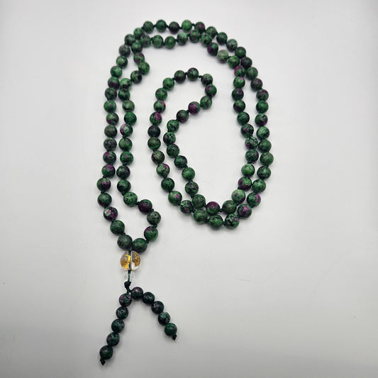 8mm Mala Ruby Zoisite.
