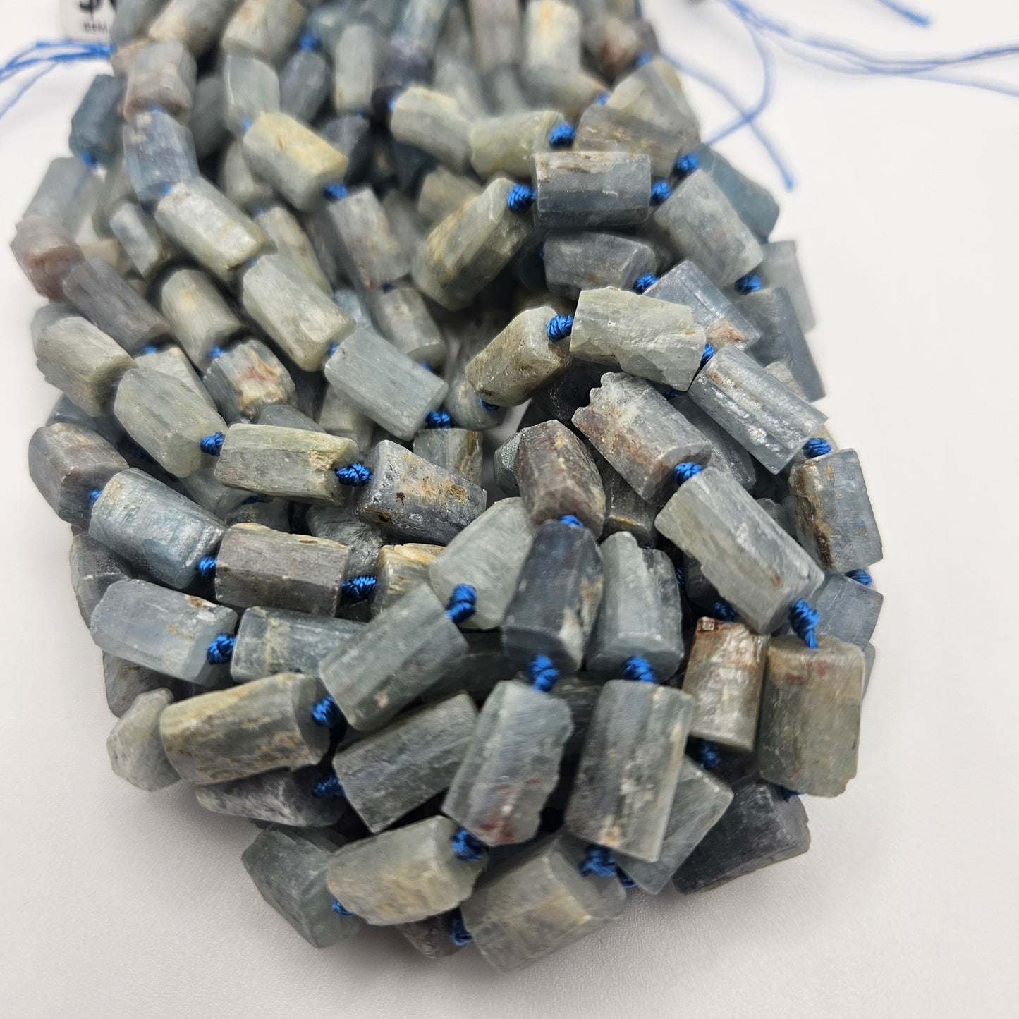 8x12mm Kyanite Rough Tube Bead Strand.