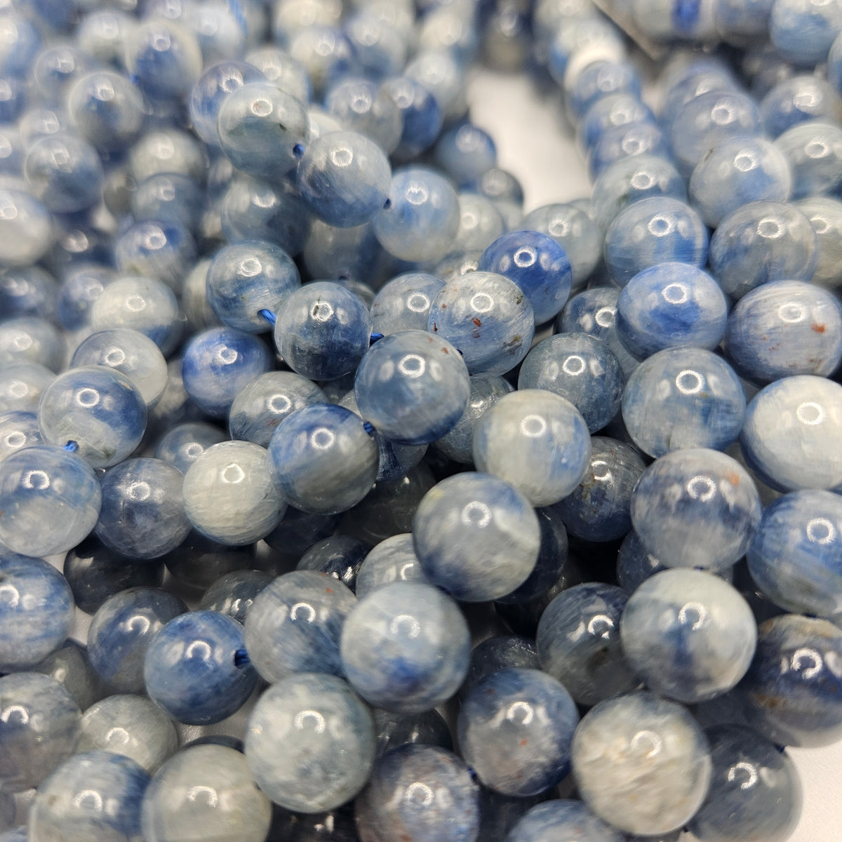 9mm Kyanite Round Smooth Bead Strand.