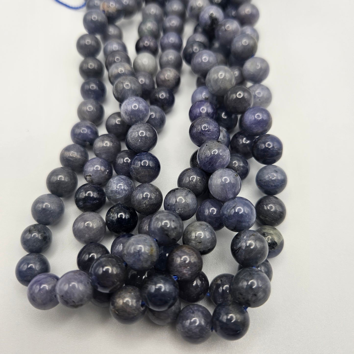 9mm Tanzanite Round Bead Strand.