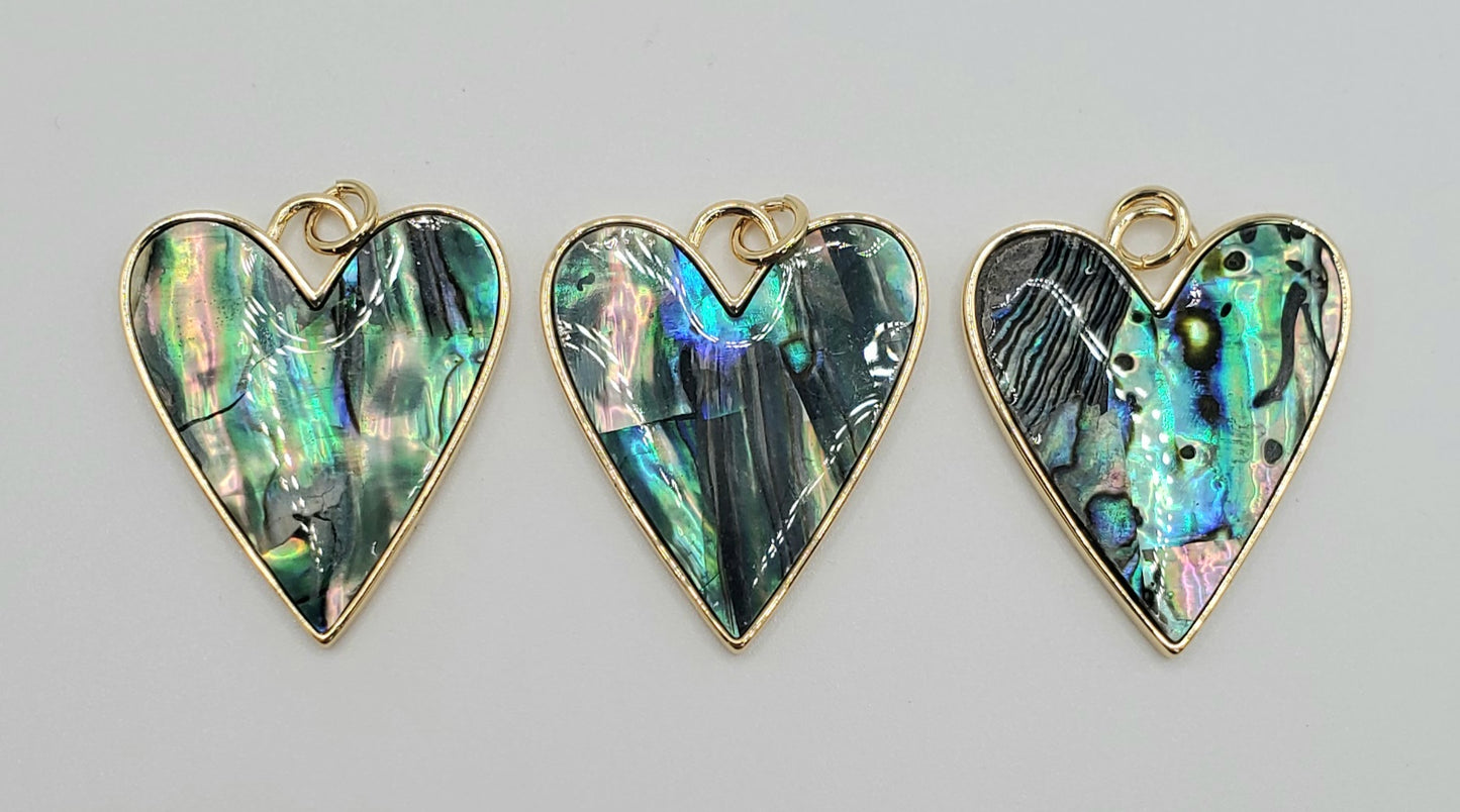 Abalone Shell Heart Pendant.