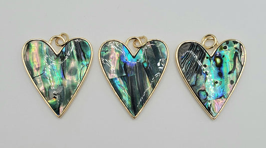 Abalone Shell Heart Pendant.