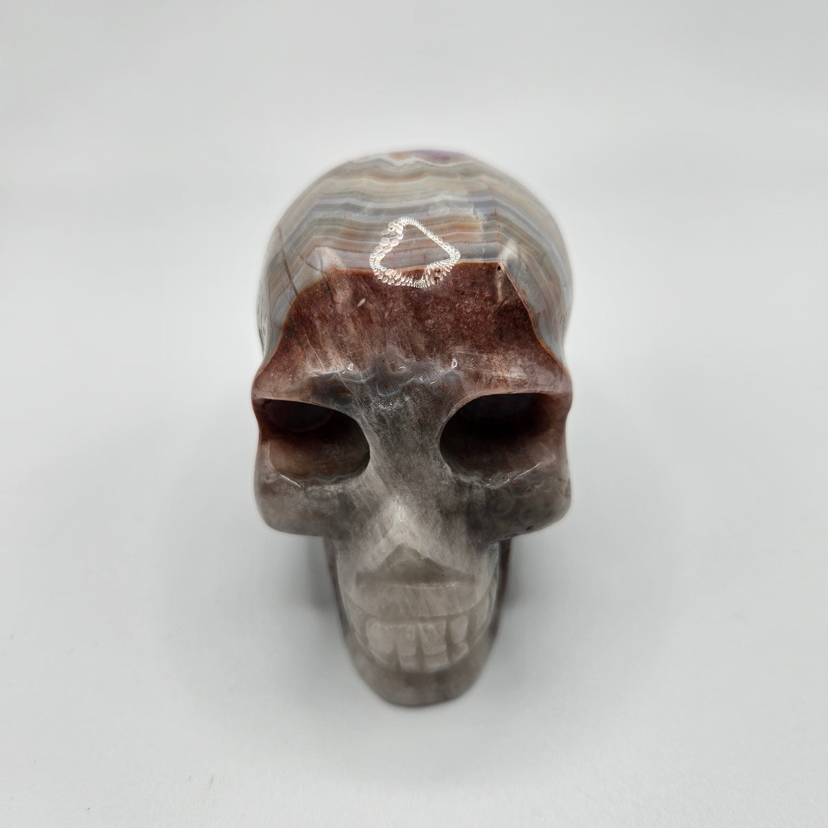 Amethyst Agate Gemstone Skull 4 inch.