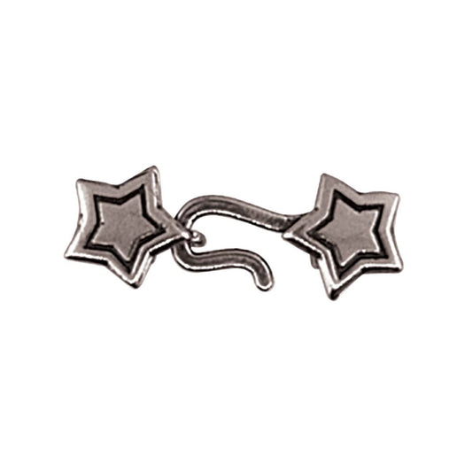 Antique Silver STAR HOOK AND EYE single.