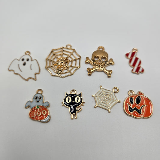 Assorted Halloween Gold Plated Charms.
