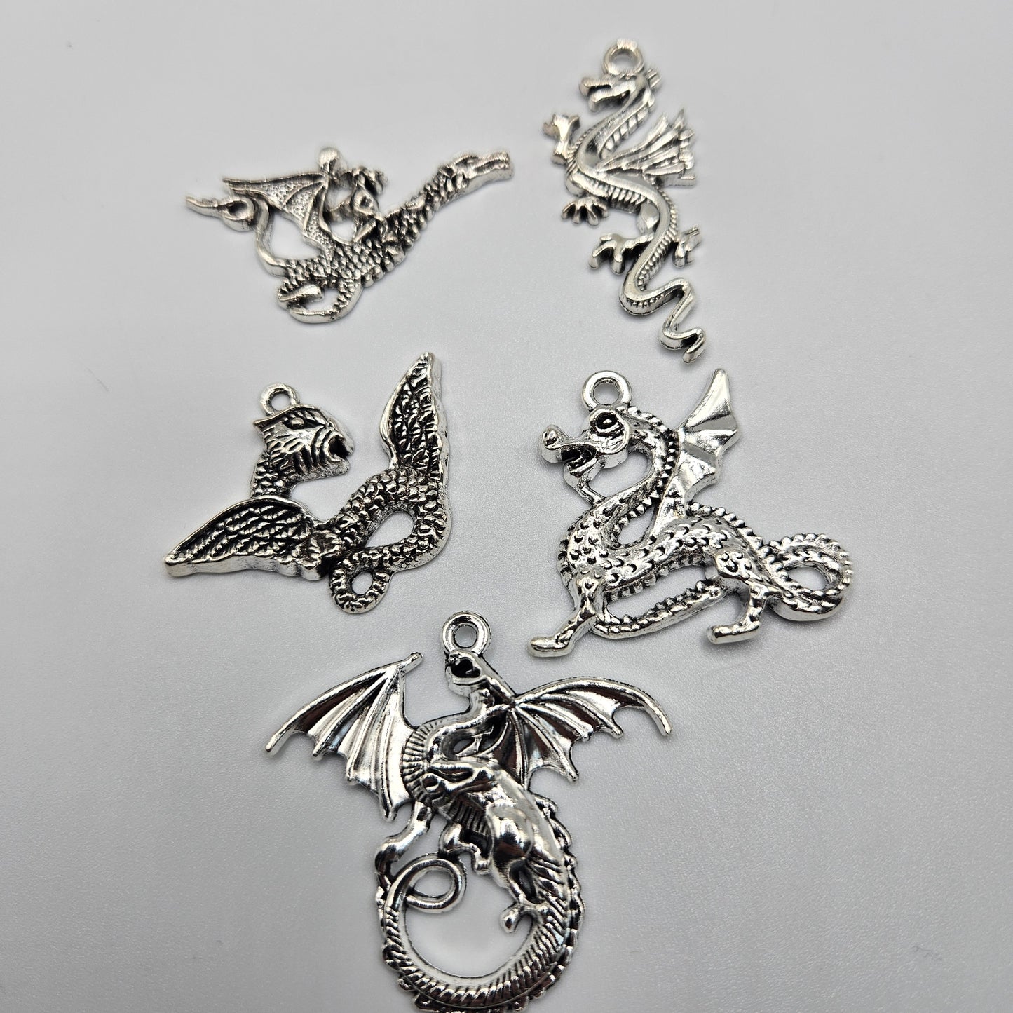 Assorted Metal Dragon Charms 1.5x1.5 inch.