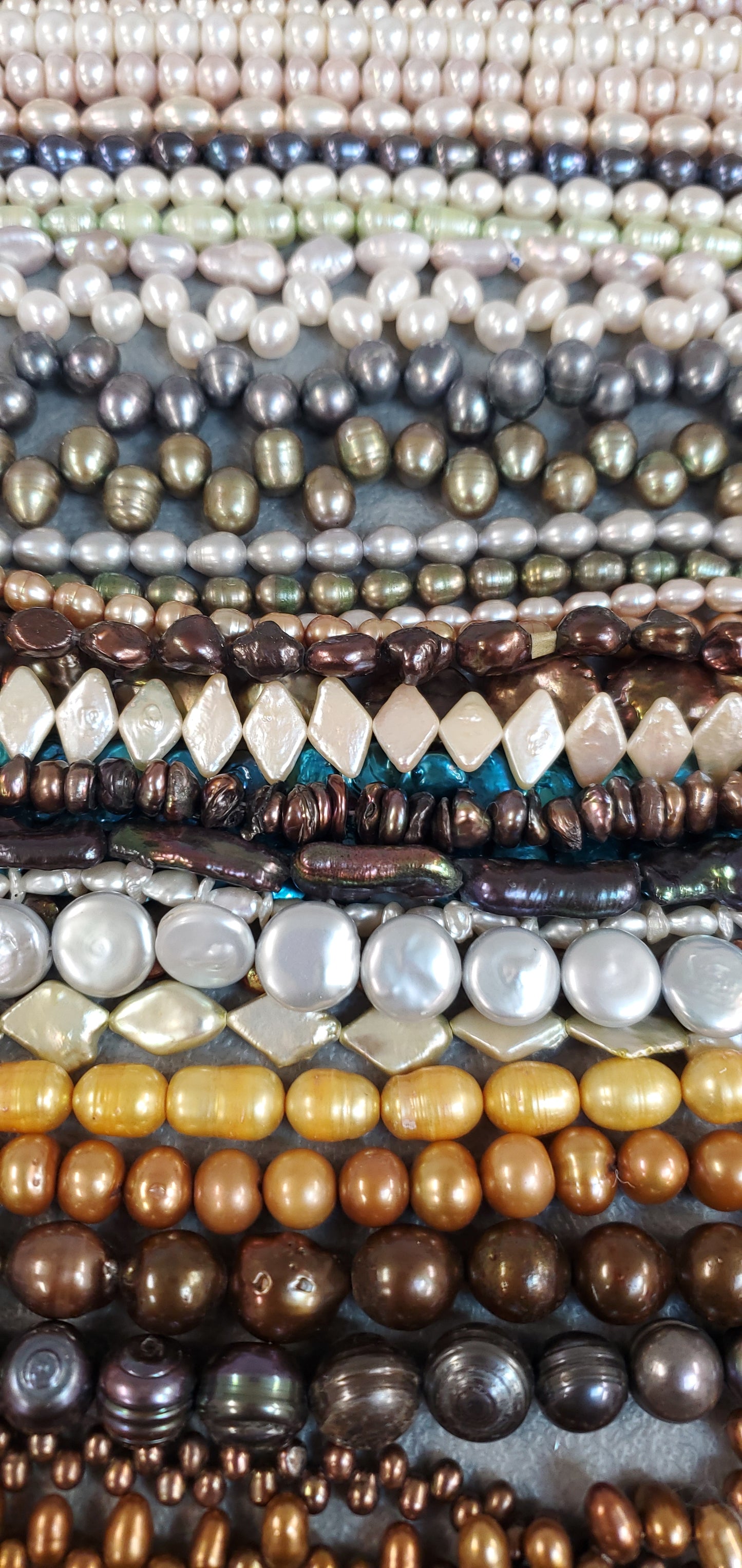 Assorted Pearl Bead Strands.
