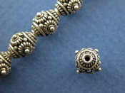 7 mm wide Ornate Oxidized Bead w/ Wire & Granulation 10 mm from hole to hole