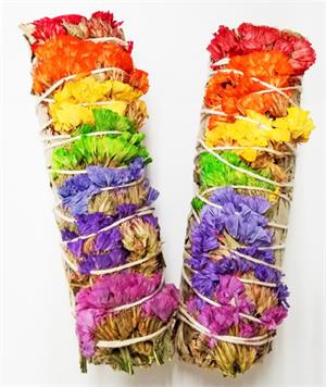 Baby WHITE Sage with Chakra Flower.