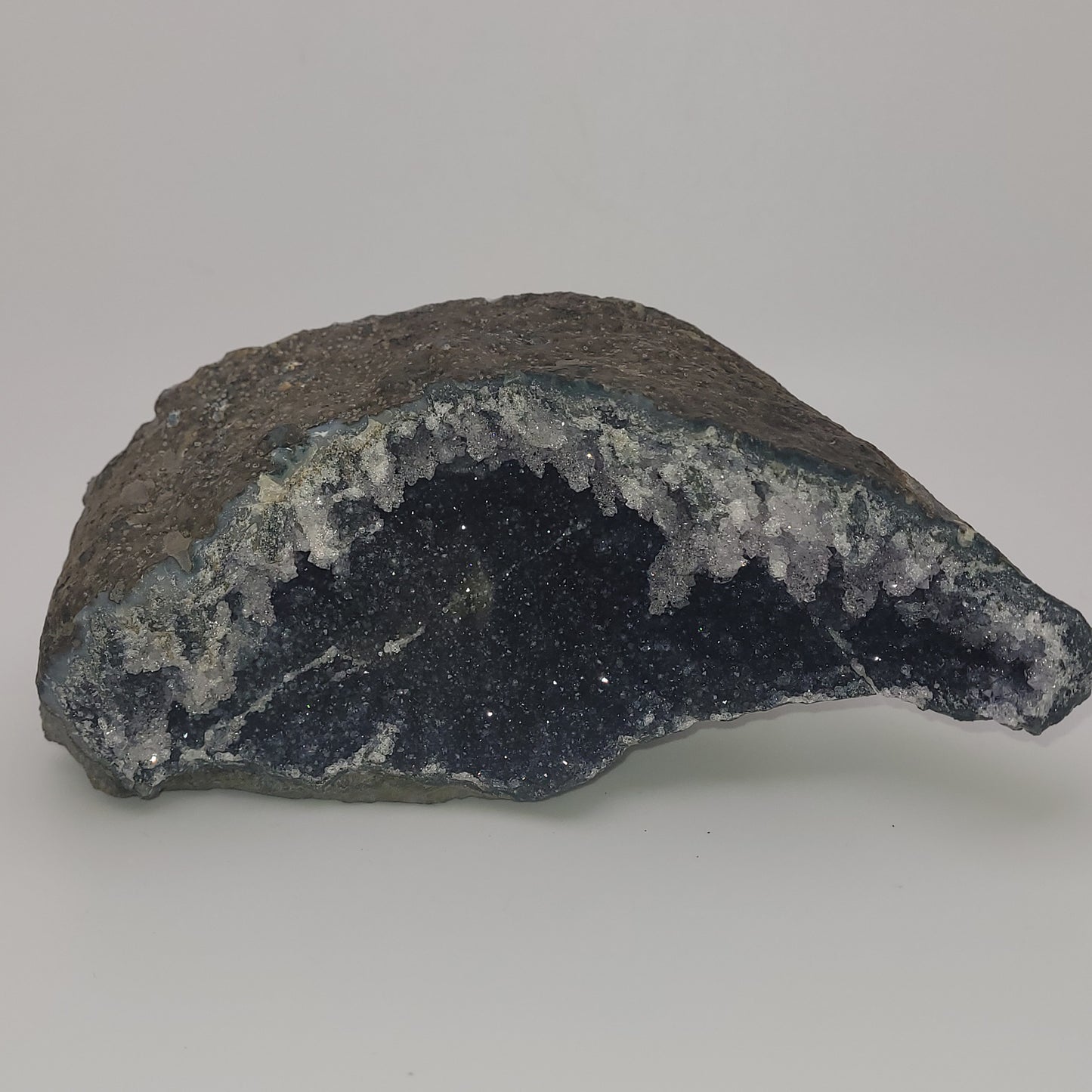 Black Amethyst Druzy Stalactite Display Specimen.