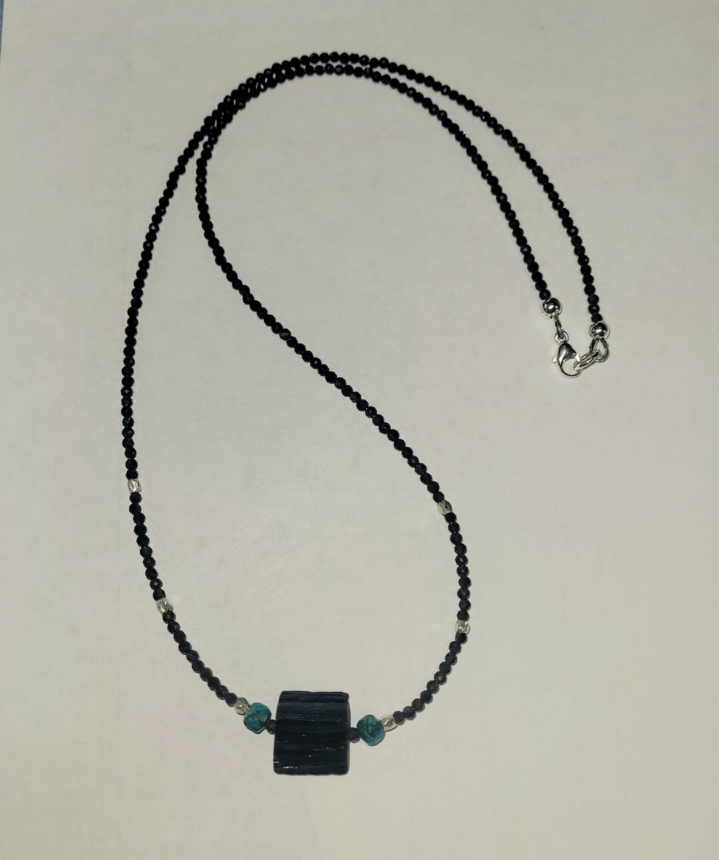 Black Tourmaline and Smoky Quartz Necklace.