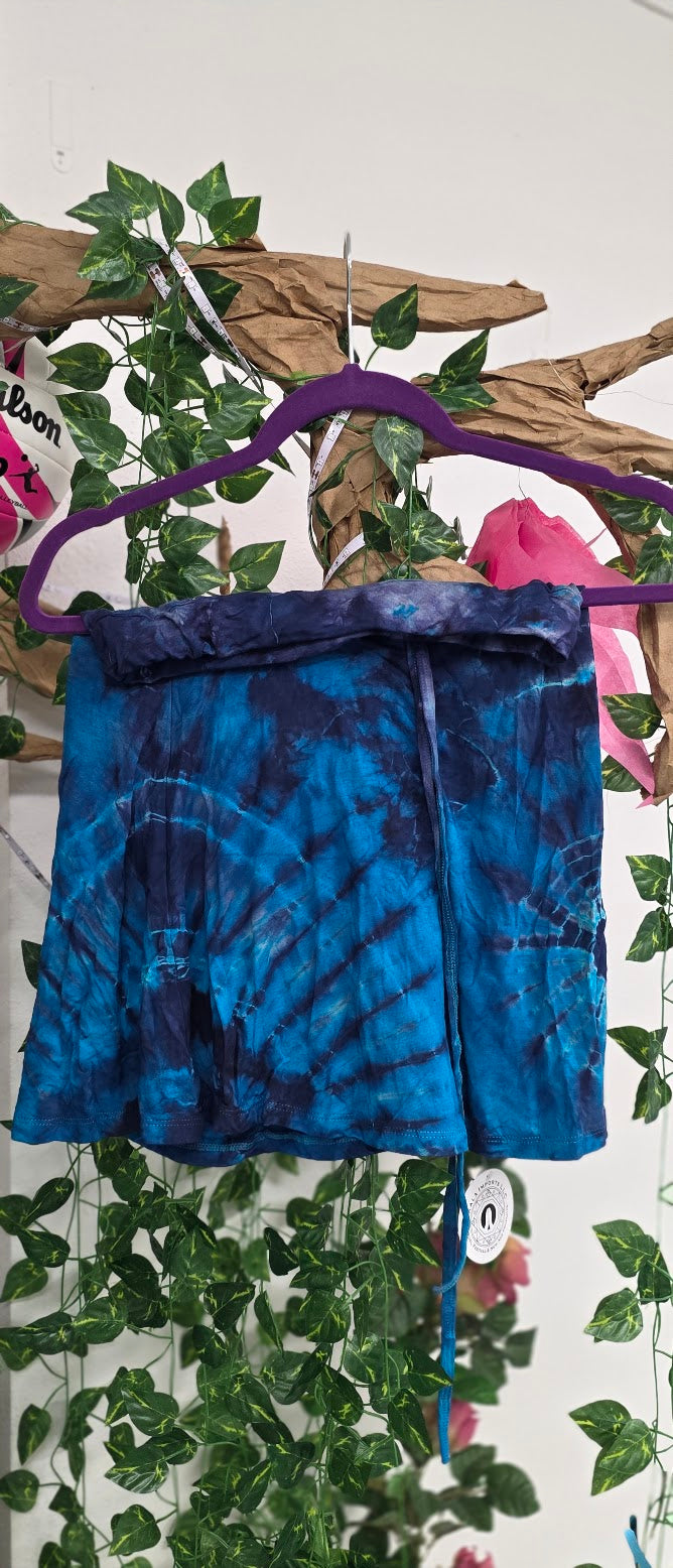 Blue Mini Tie-Dye Skirt.