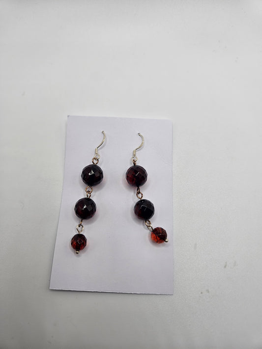 Brown Amber Decorative Earrings.