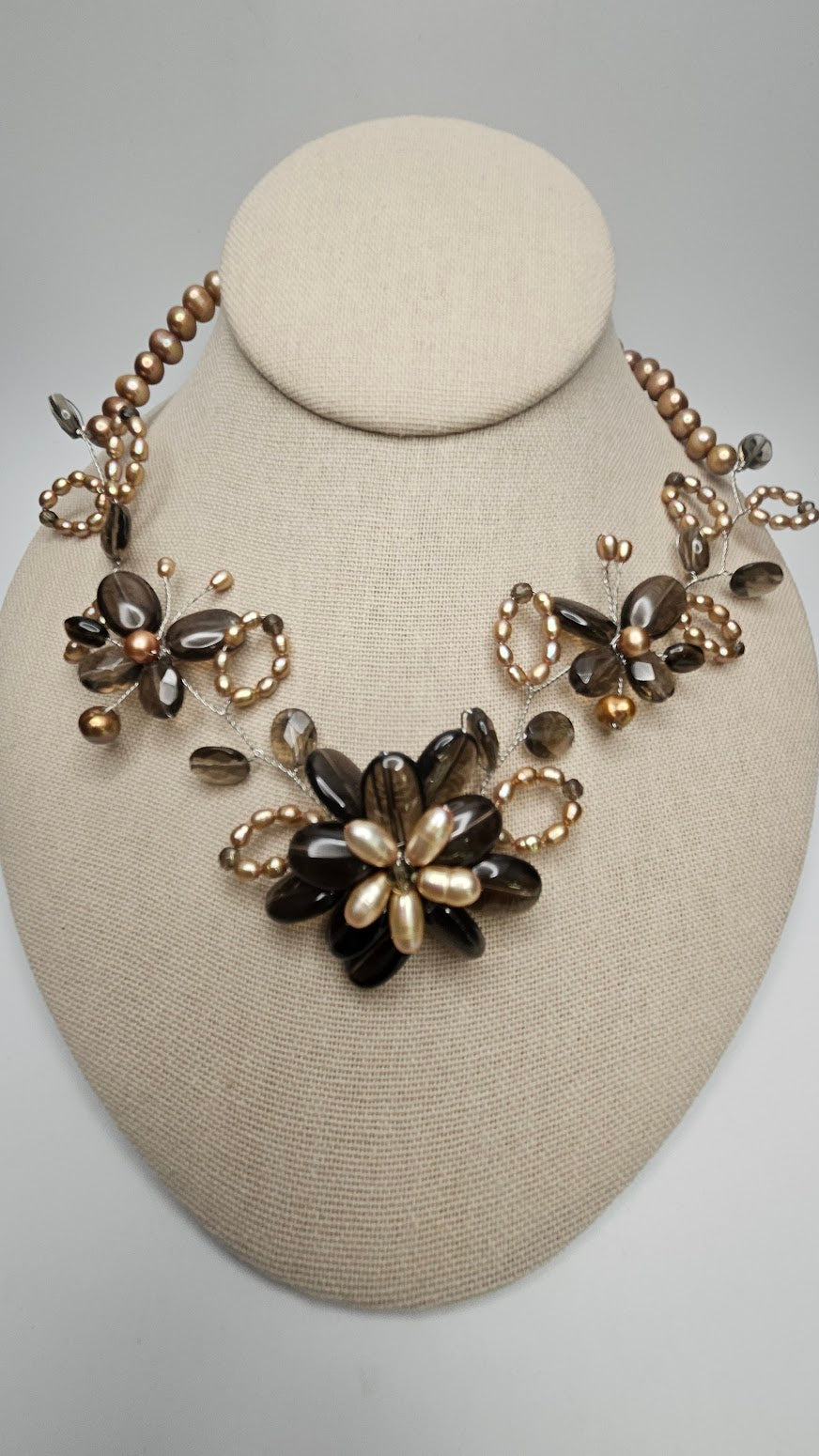Brown Flower Necklace.