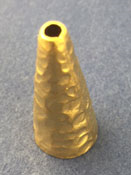Giant Hammered Hilltribe Cone in Vermeil 28 mm long , a bit more than an inch 12 mm opening