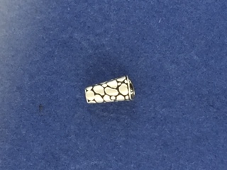 SS Modern Cone w/ Dalmatian Granulation 12 mm from top to bottom 5 mm at the widest point