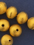 Medium Size Round Bead w/ Line Etched Decoration 10x12mm