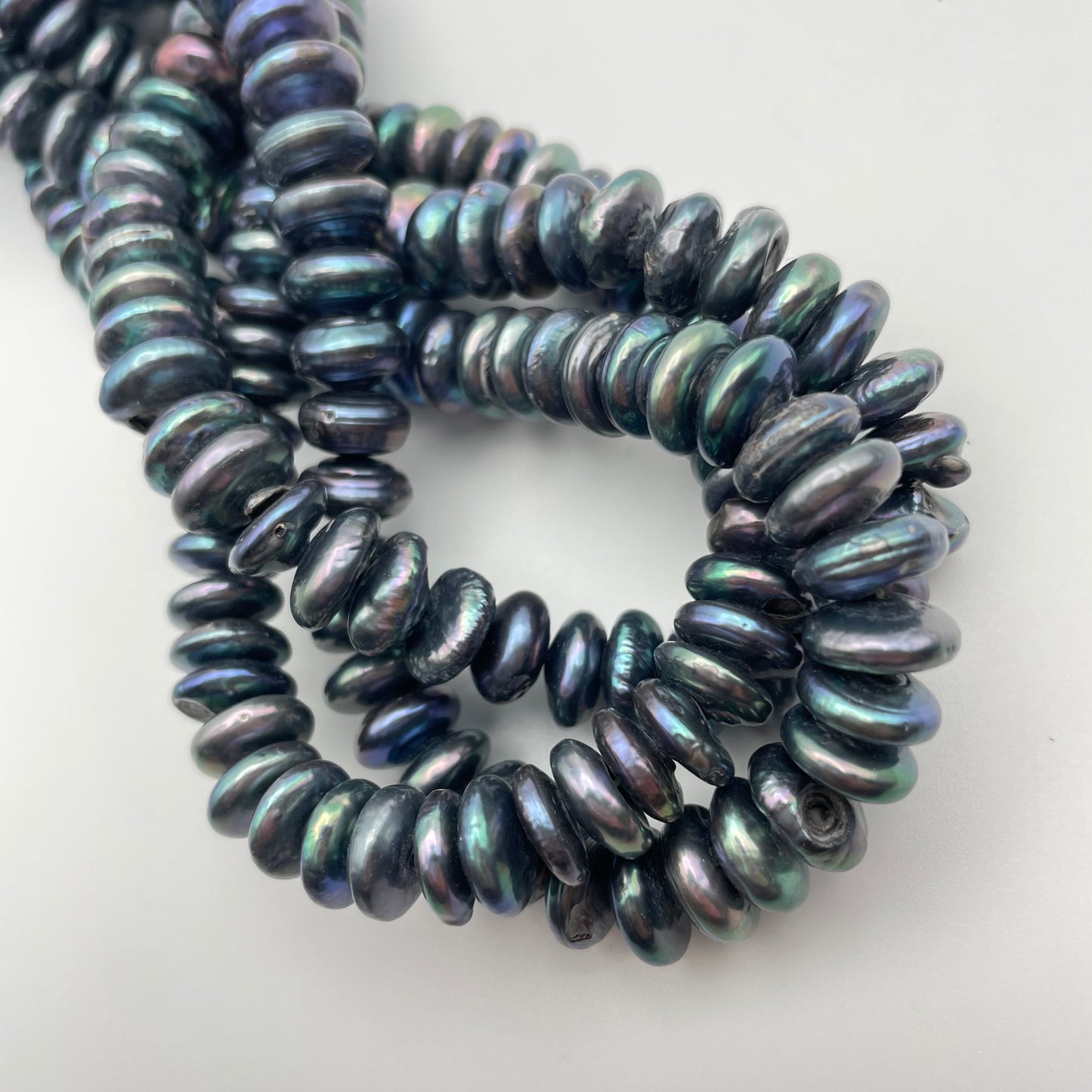 10mm Peacock Pearl Heishi Strand