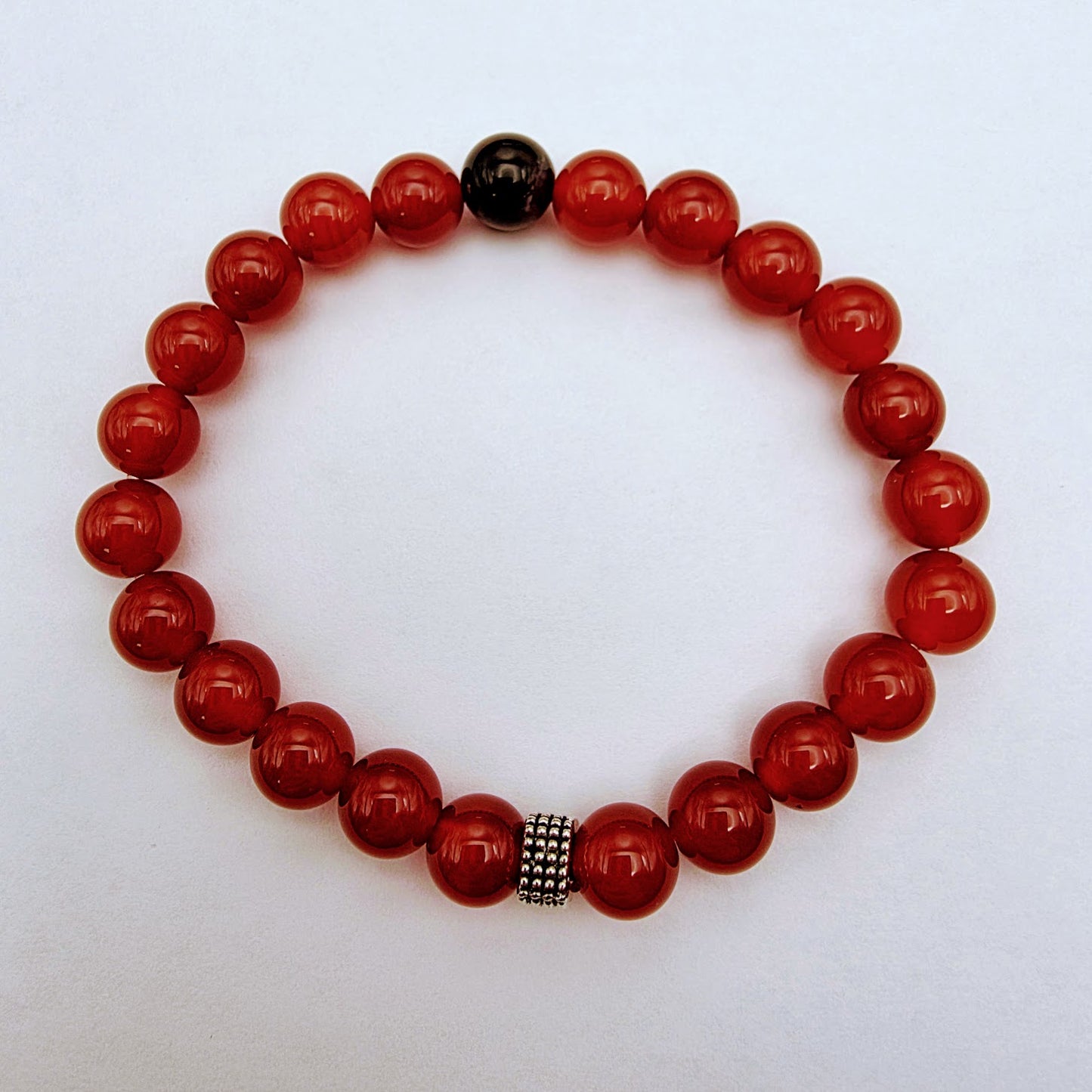 Carnelian and Lava Stone Stretch Bracelet Kit.