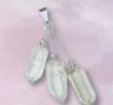 Clear Quartz Triple Chain Pendant.