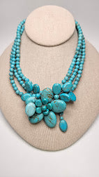 Dyed Howlite Flower Necklace.