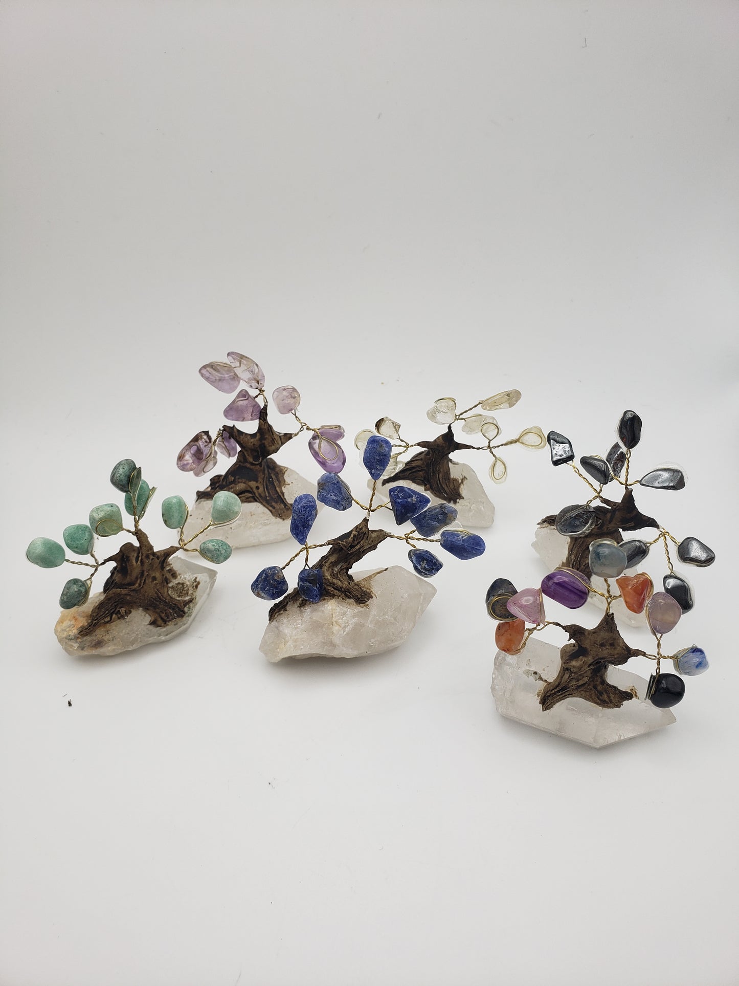 Extra Small Gemstone Tree of Life on Quartz.