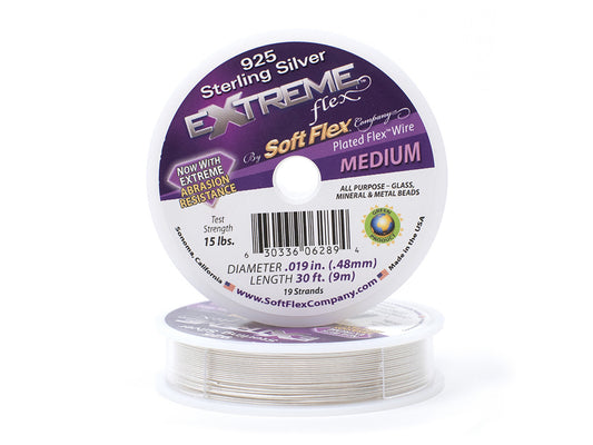 Extreme Soft Flex Wire 0.19 DIA 30 FT Sterling Silver Plated.