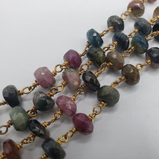 GF 6mm Watermelon Tourmaline Chain