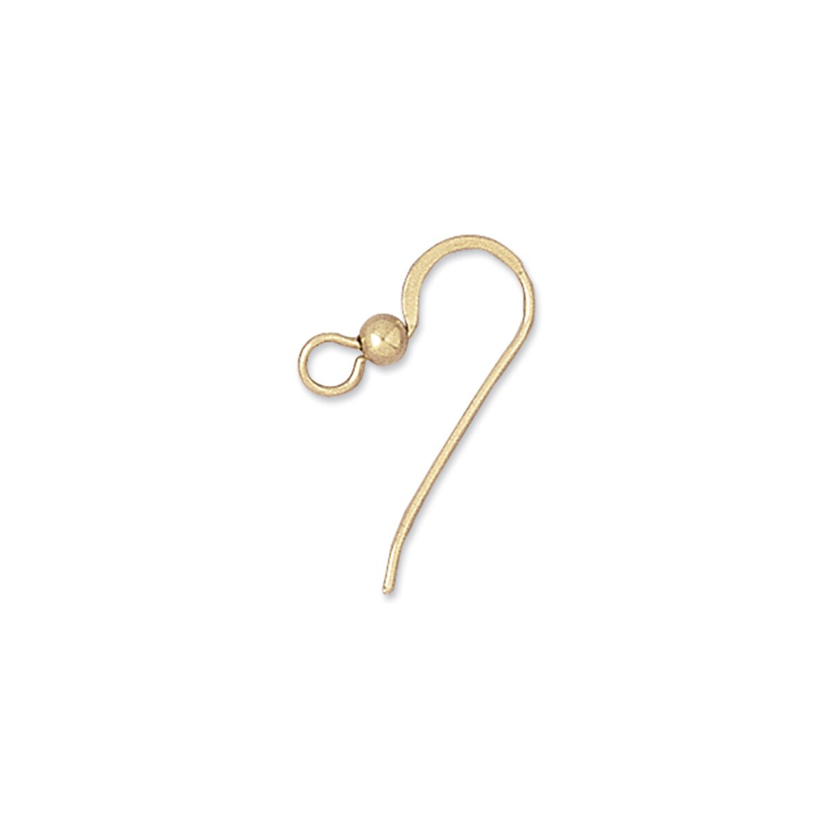 Gold Filled Flat Earwire 18mm with 3mm Ball 1 Pair