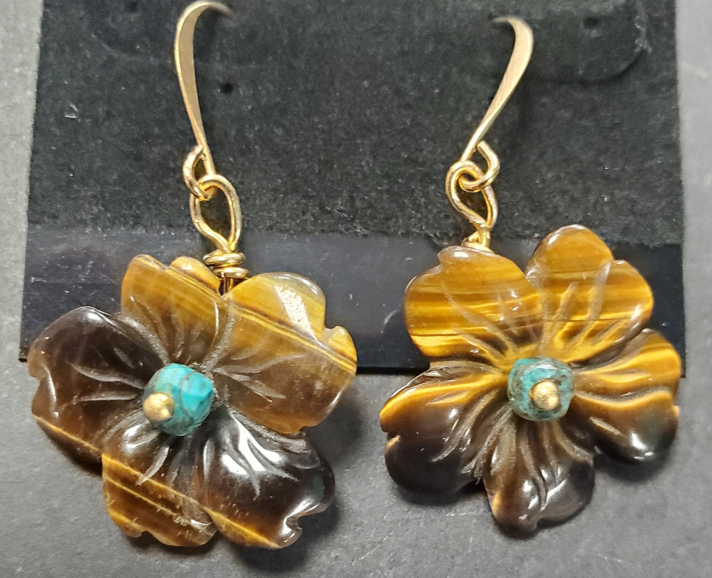 GP Tigers Eye with Chrysocolla Earrings.