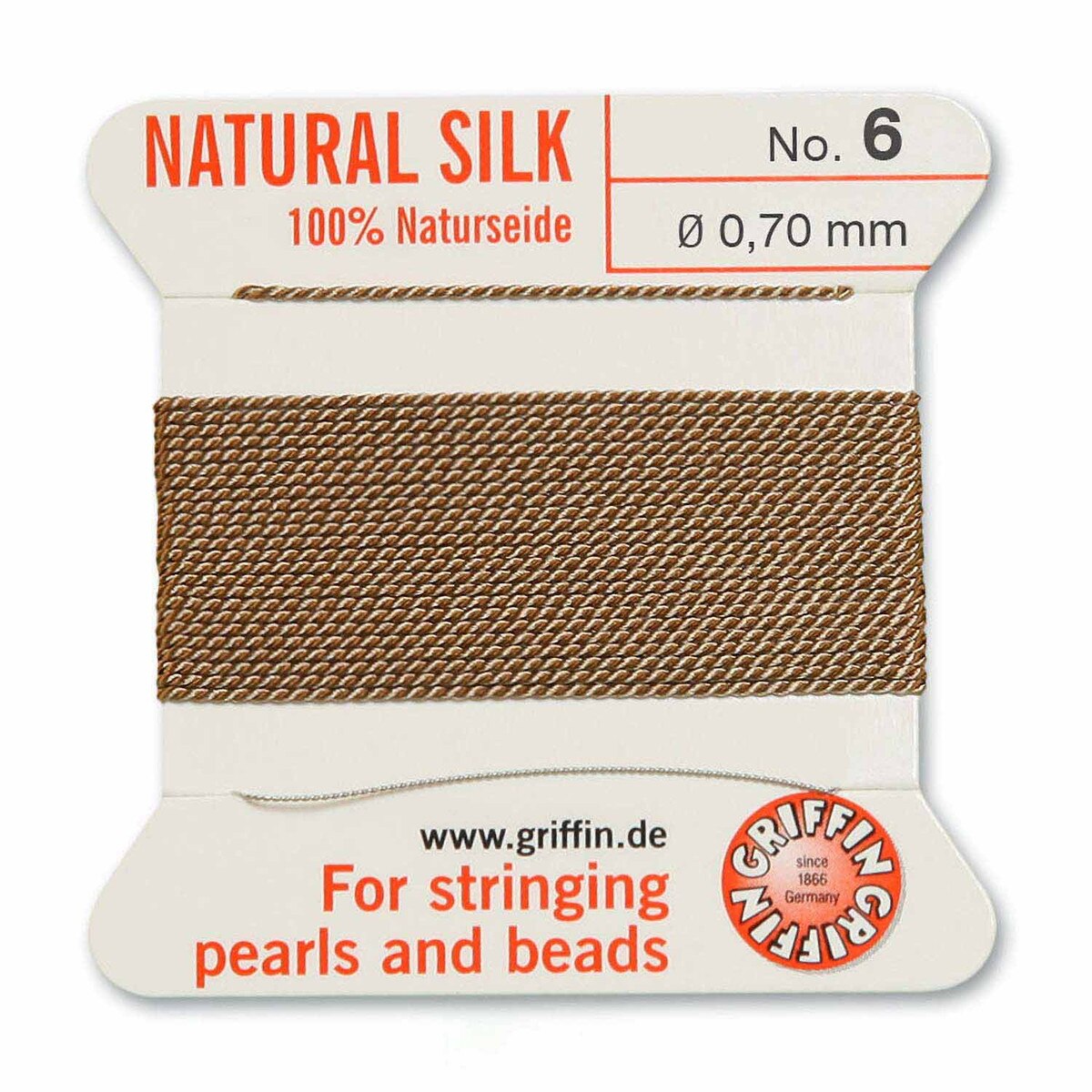 GRIFFIN SILK BEAD CORD BEIGE SIZE 6-2M-0.7MM.