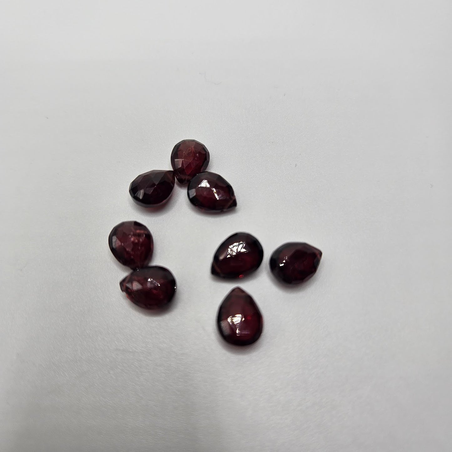 Garnet Faceted Drop Single.