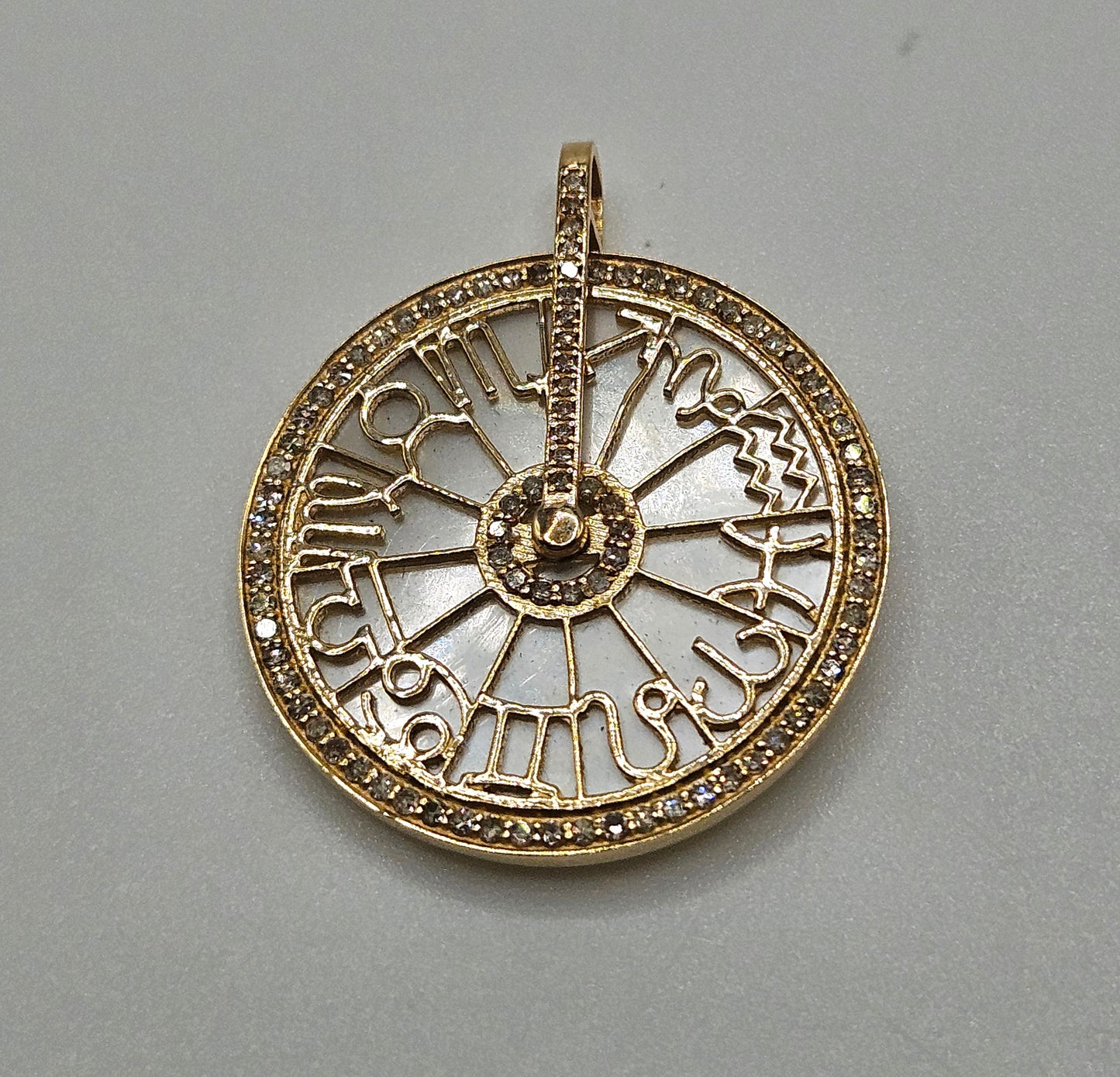 Gold Diamond Crystal Astrology Pendant