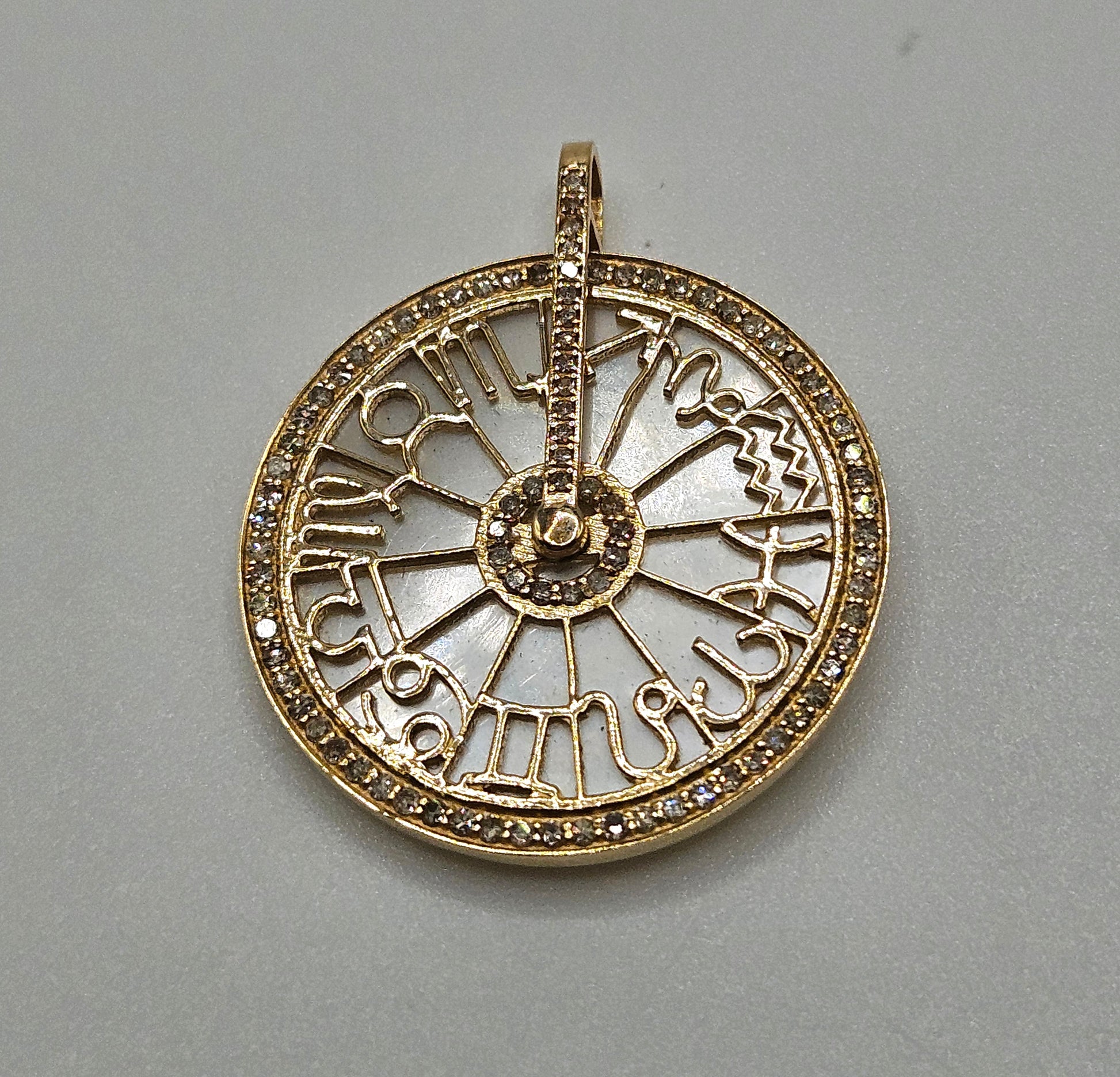 Gold Diamond Crystal Astrology Pendant