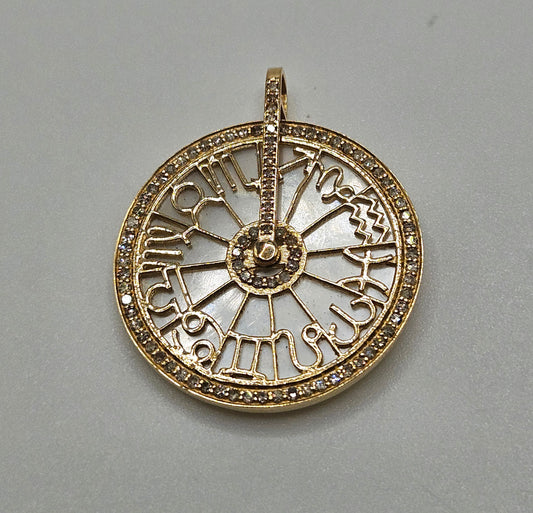 Gold Diamond Crystal Astrology Pendant
