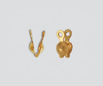 Gold Filled Clam Shell Bead Tips Double Loop 3.5mm 1 Pair.