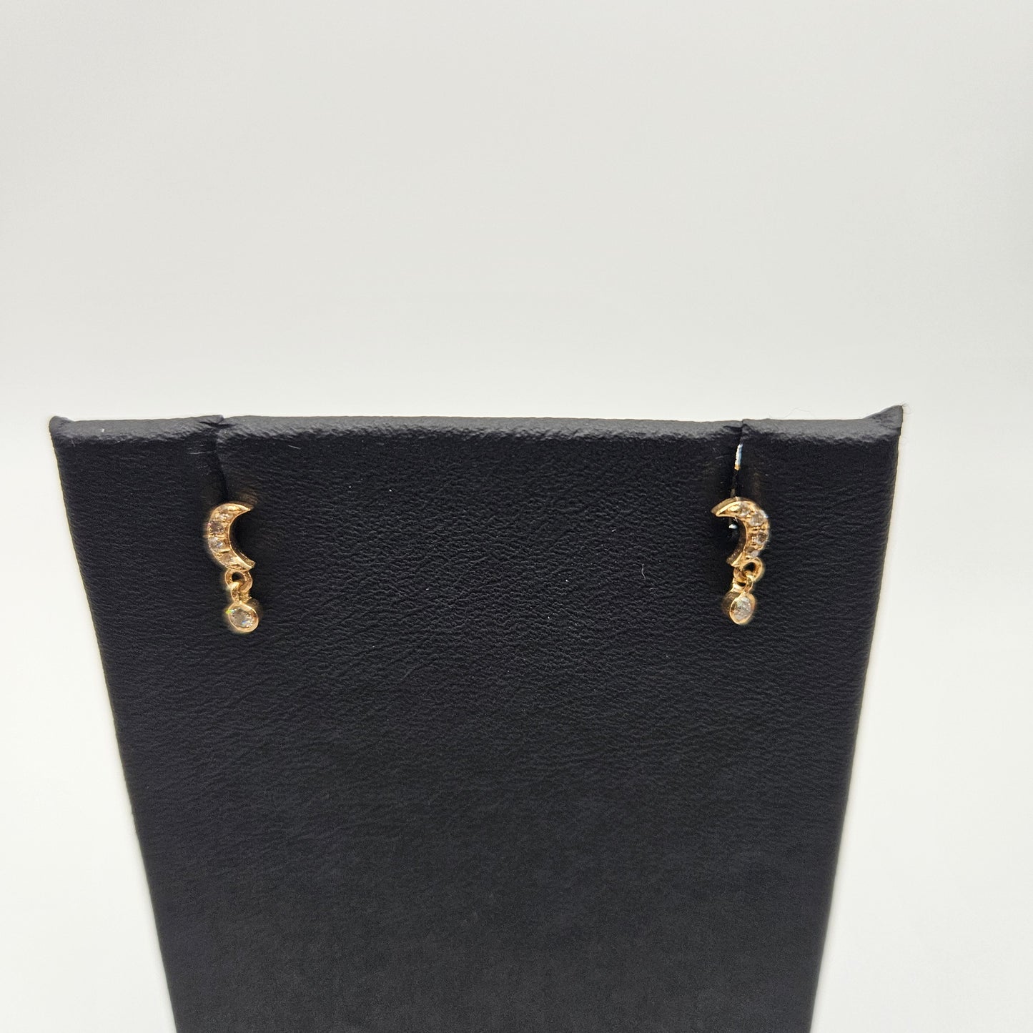 Gold Moon Drop Earrings