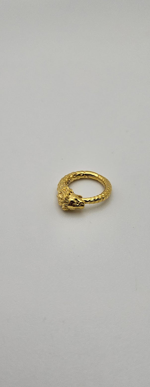 Gold Plated 14mm Lion Clasp Single.