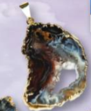 Gold Plated Half Geode Pendant.