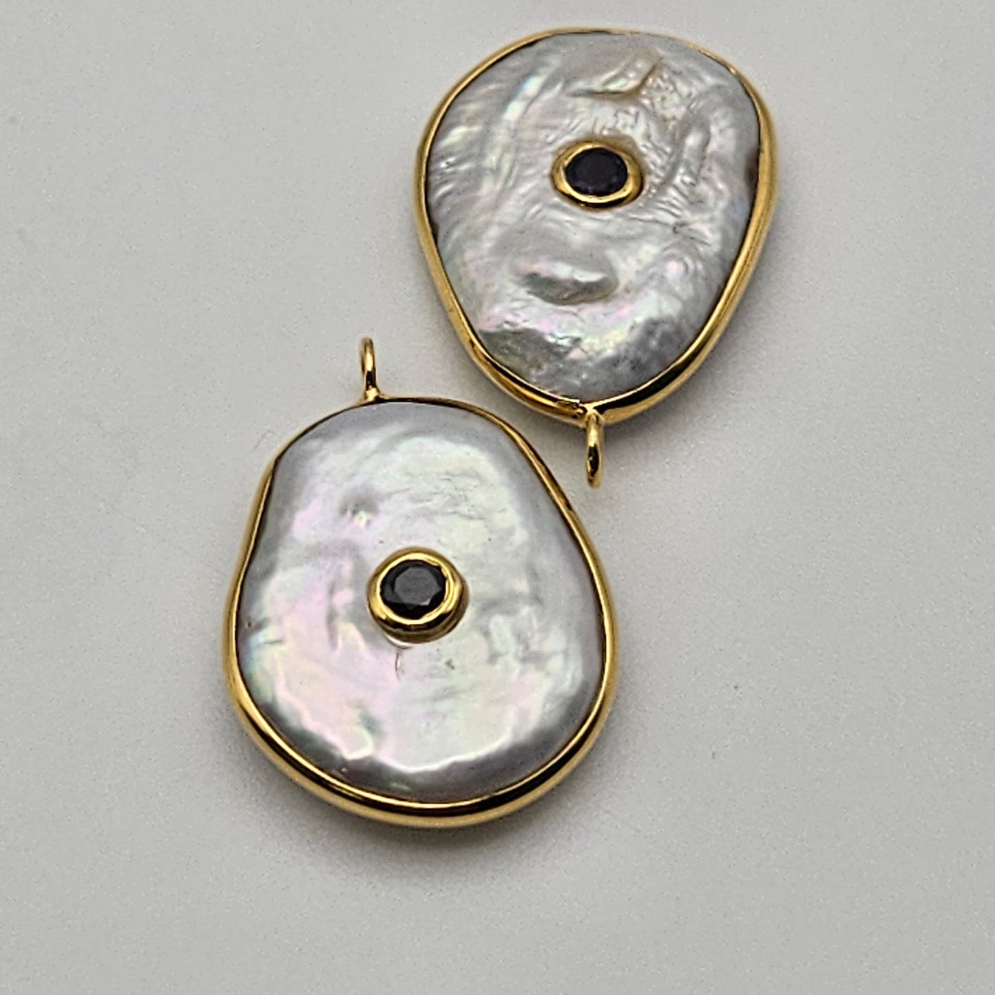 Gold Plated Pearl Pendant Charm.