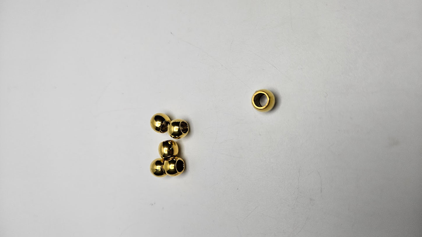 Gold Color Pewter Round Bead.