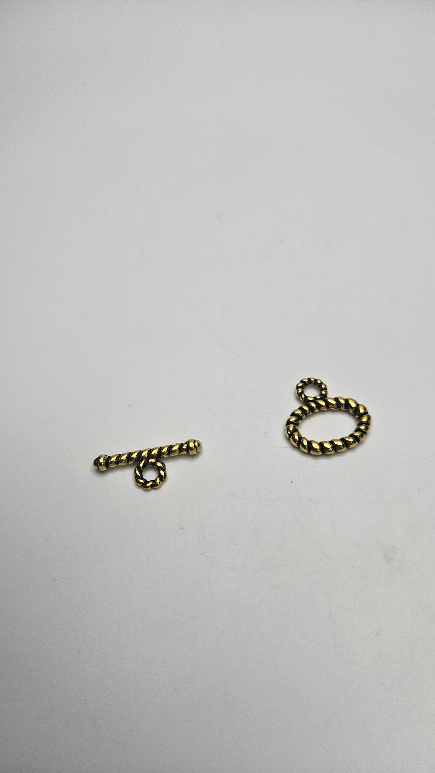 Gold Colored Rope Pewter Clasp.