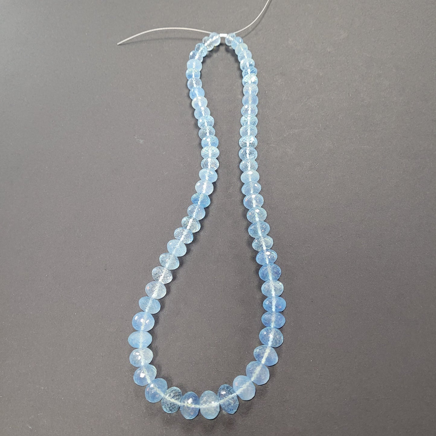 Graduated Aquamarine Bead Strand.