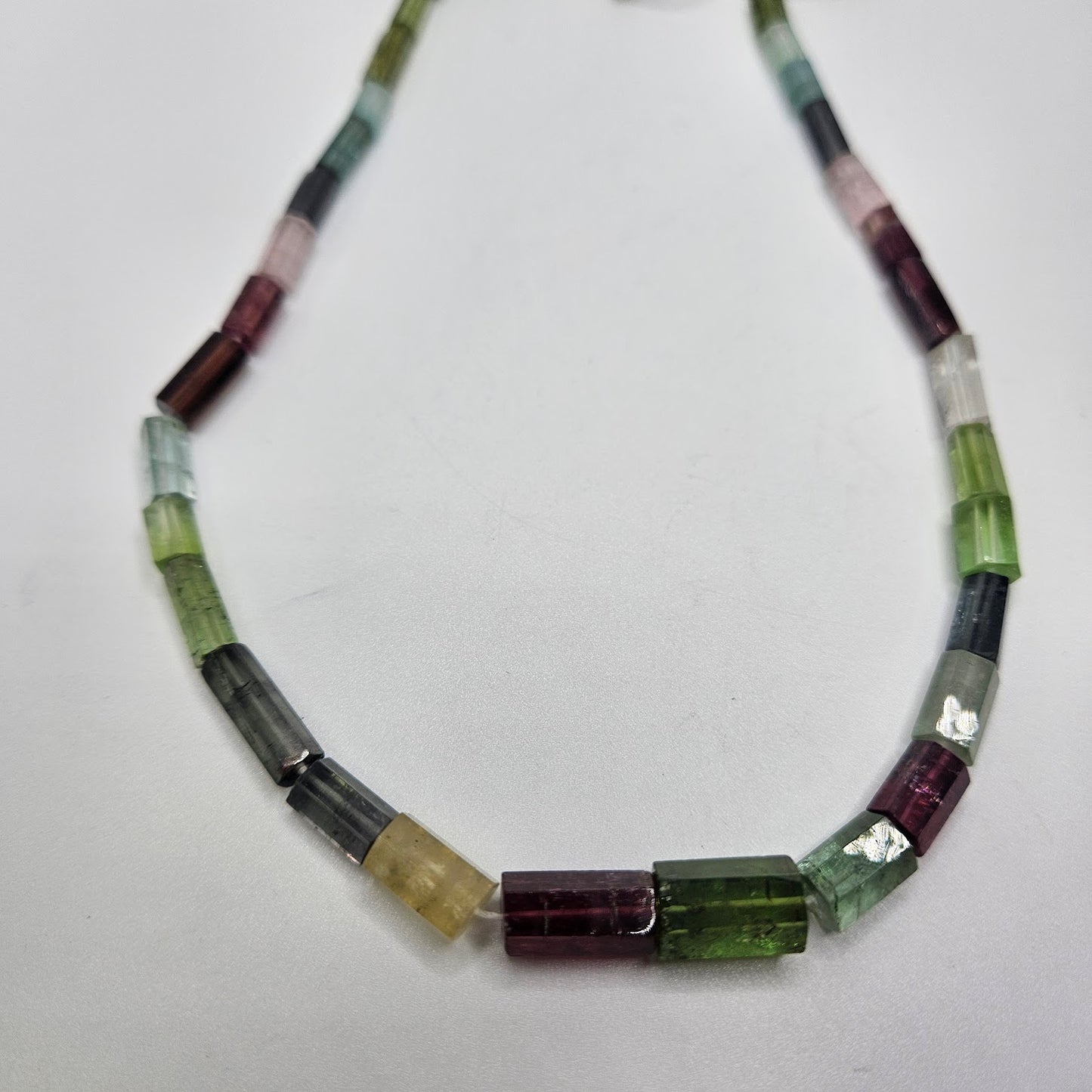 Graduated Watermelon Tourmaline Tube Strand.