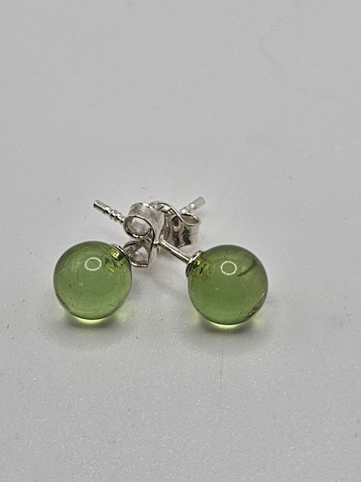 Green Amber stud Earings.