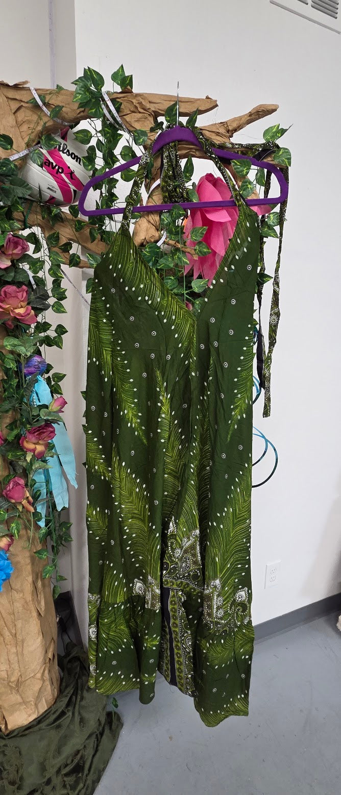 Green Halter Dress.