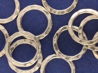 SS 21 mm hammered ring no holes